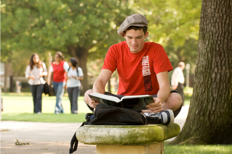student studying